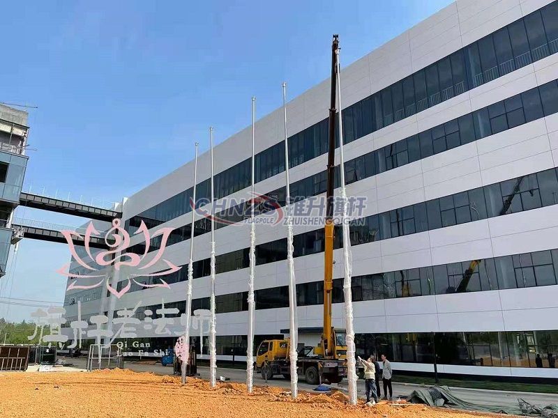 國(guó)旗旗桿安裝效果