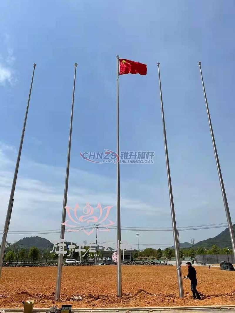 國(guó)旗旗桿安裝效果